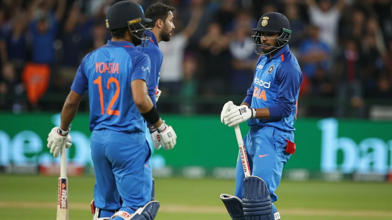 Medium tactical view of a T20 field with bowler at the top of his mark and fielders set across the off side and leg side